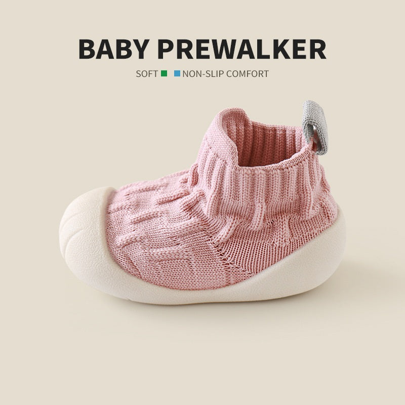 Spring and Autumn Baby Unisex Patchwork Jacquard Pattern Toddler Soft-Sole Walking Shoes