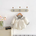 Autumn Arrival Baby Girls Long Sleeves Flowers Embroidered Pattern bodysuit