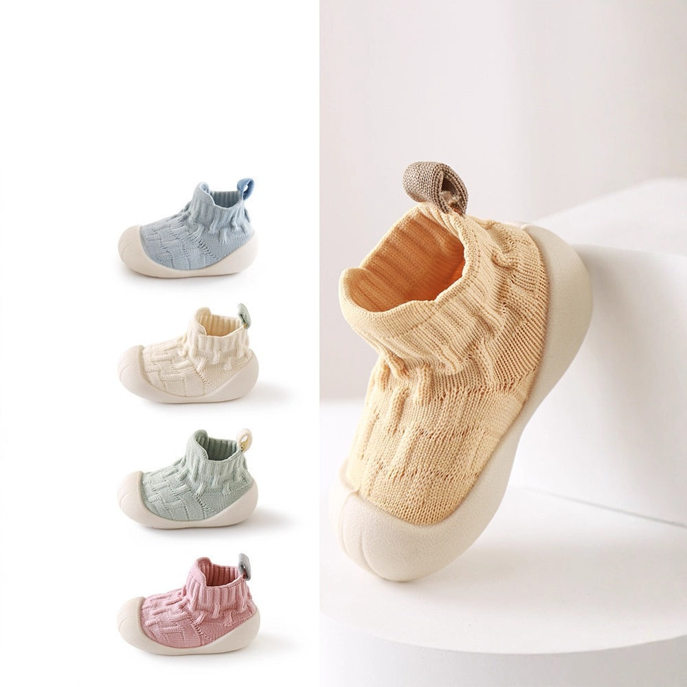 Spring and Autumn Baby Unisex Patchwork Jacquard Pattern Toddler Soft-Sole Walking Shoes