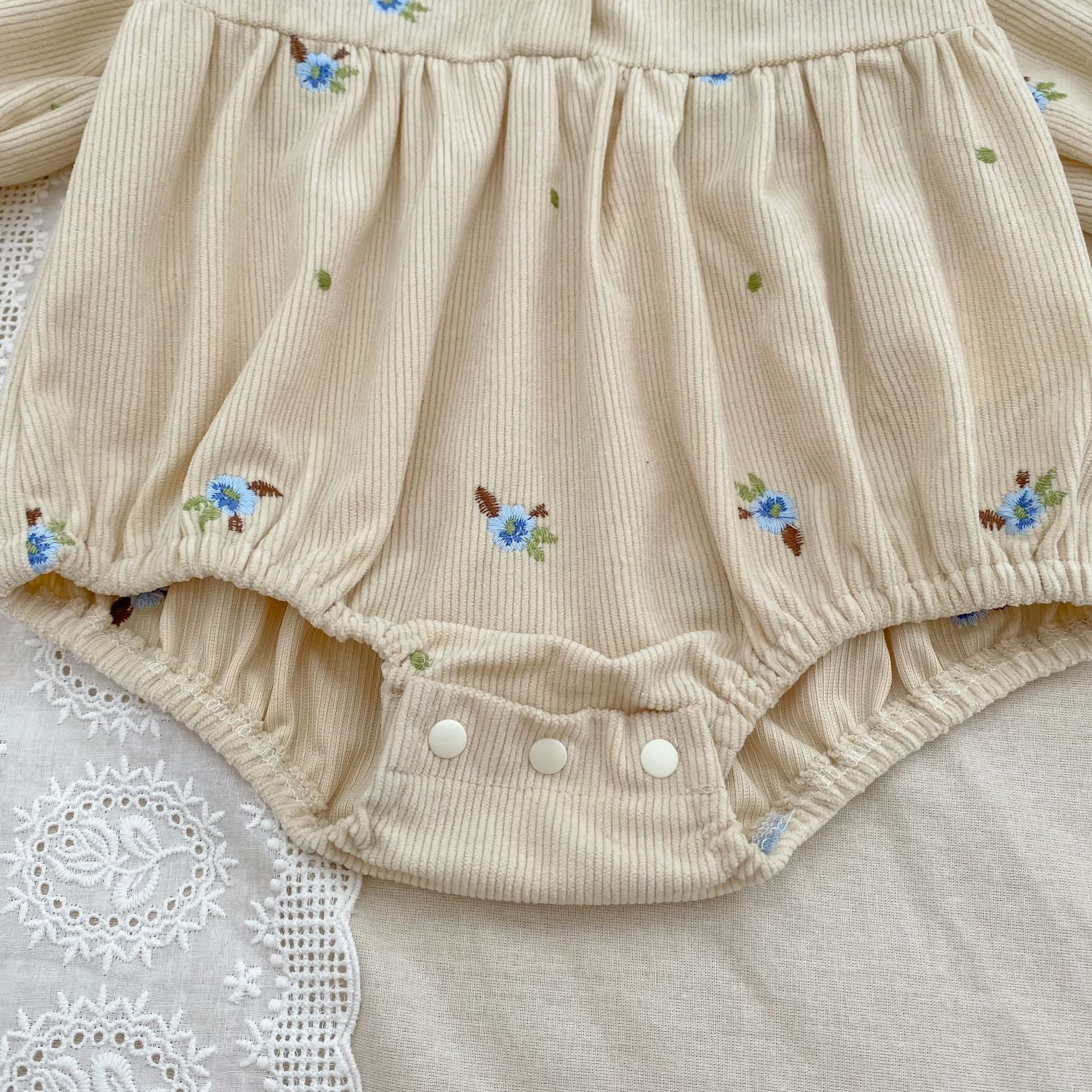 Autumn Hot Selling Baby Kids Girls Flowers Embroidered Pattern Long-sleeved bodysuit and Dress – Princess Sister Matching Set