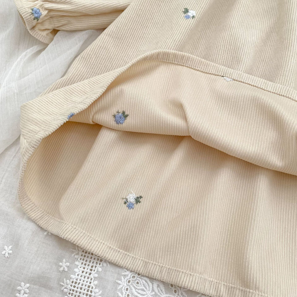 Autumn Baby Kids Girls Flowers Embroidered Pattern Long-sleeved bodysuit and Dress – Princess Sister Matching Set